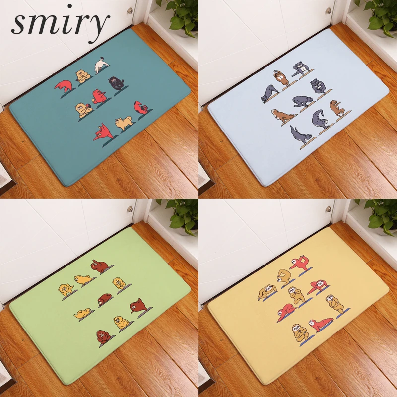 Smiry Придверный коврик для улицы входная дверь милый мультфильм Забавный Йога