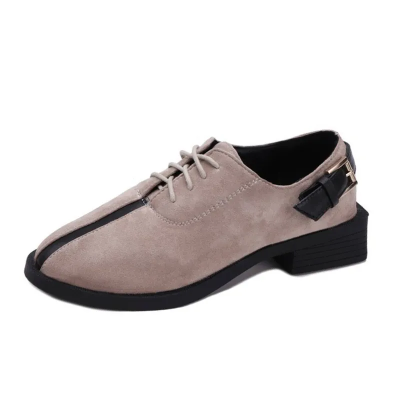 Style 1 Xiaying/женские туфли-лодочки со смайликом; Новинка; модная повседневная обувь; женская обувь из флока с пряжкой в стиле ретро; женские туфли-лодочки на высоком каблуке со шнуровкой - Цвет: Style 1
