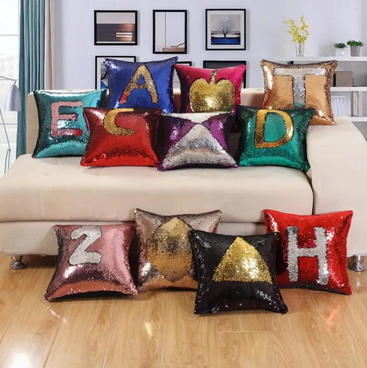 Современные Обратимым Русалка Блестки Чехлы Home Decor наволочку для диван