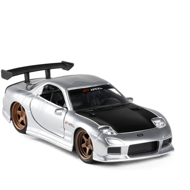 1:32 Масштаб 1993 RX7 FD3S спортивная машина металлическая литая под давлением гоночная модель автомобиля для мальчиков Коллекция игрушек для подарка V012 - Цвет: sliver