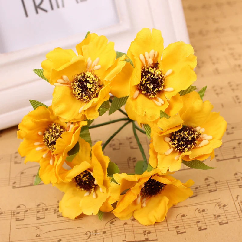 Продажа! 4 - 4.5 см мульти шелковицы бумаги букет / провод стволовых скрапбукинг