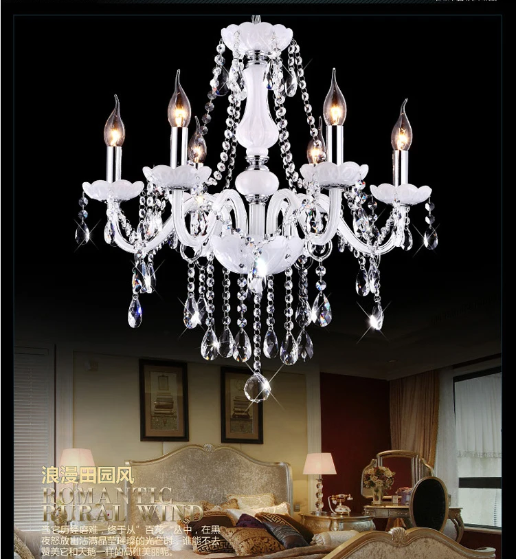 Современная роскошная хрустальная люстра K9 освещение белый подвесной