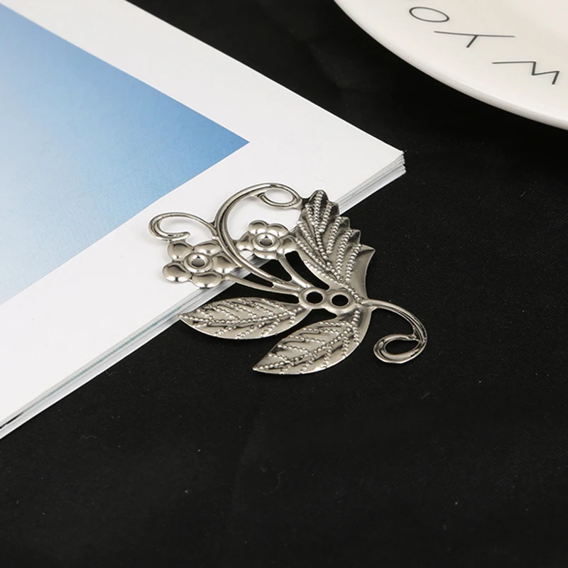 

40X49mm 30pcs Flower Leaf Filigree Crafts Metal Connectors For Necklace Jewelry Findings Handmade DIY Accessories Charms Pendant