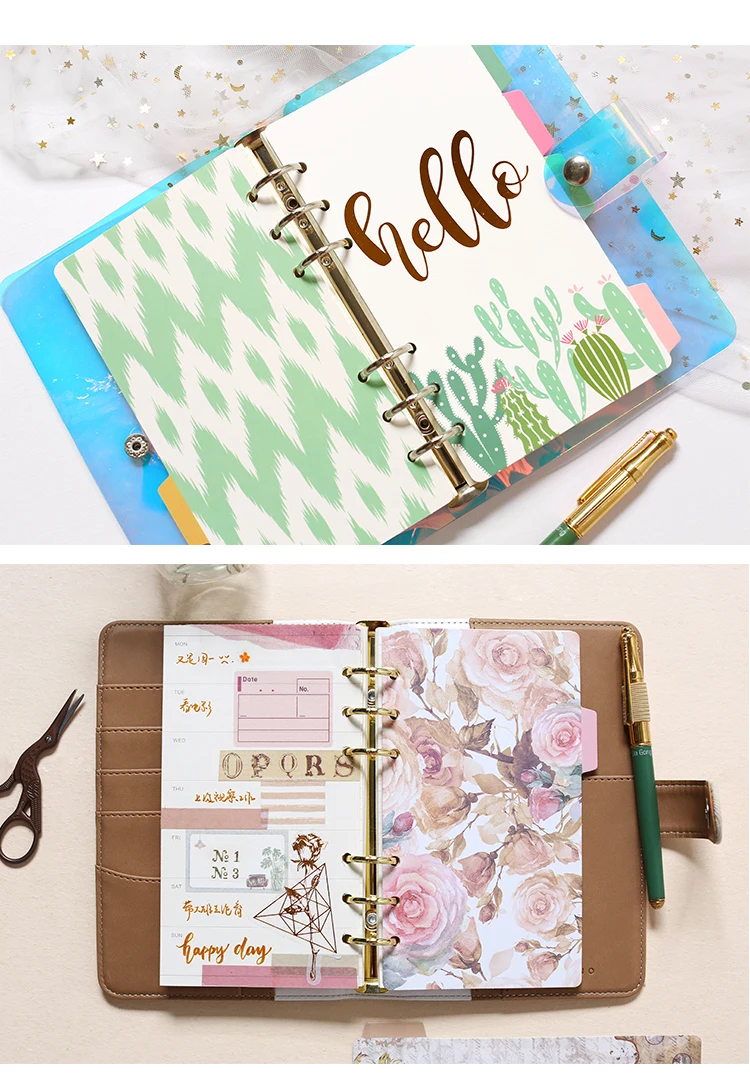 

A5 Multi colors black white kraft colorful notebook index paper