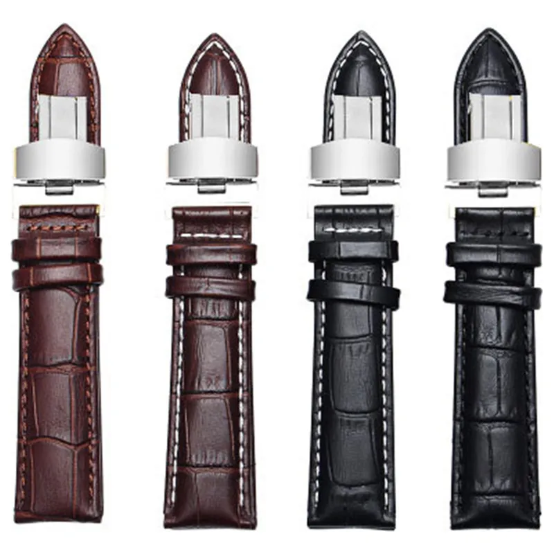Ремешок из натуральной кожи для наручных часов браслет телячьей с полированной