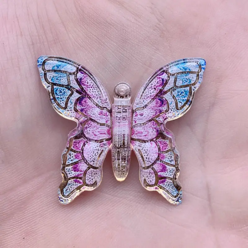 10 шт. акриловые разноцветные бабочки 34 х40 мм|Стразы| |