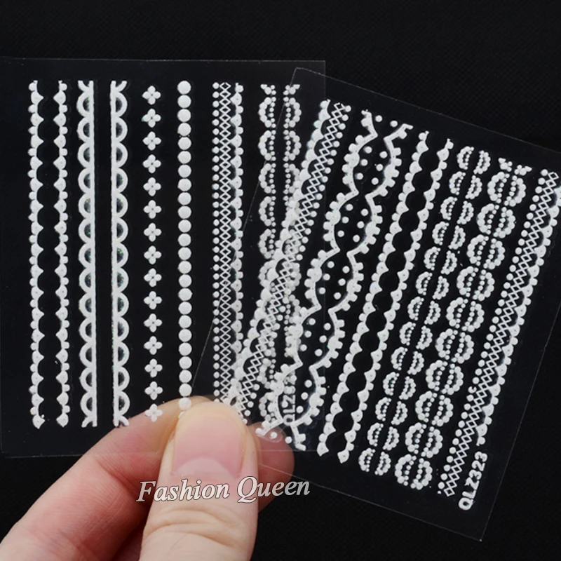 Лидер продаж 30 листов белые кружевные наклейки для ногтей | Красота и здоровье