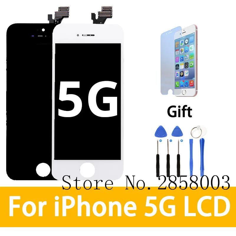 Высокое качество pantalla для ЖК дисплея iphone 5 с сенсорным экраном дигитайзер сборка