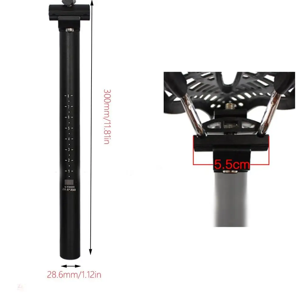 28.6mm Алюминиевый сплав Подседельный штырь для велосипеда MTB дорожный горный велосипед черный Подседельный штырь подседельная трубка 27,2/28,6*/30,4* 300 мм детали для велосипеда - Цвет: 28.6mm