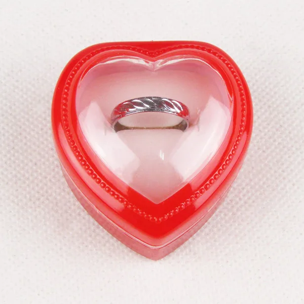 

Wholesale 48Pcs Heart Shape Red Plastic Ring Box Jewelry Gift Case Box