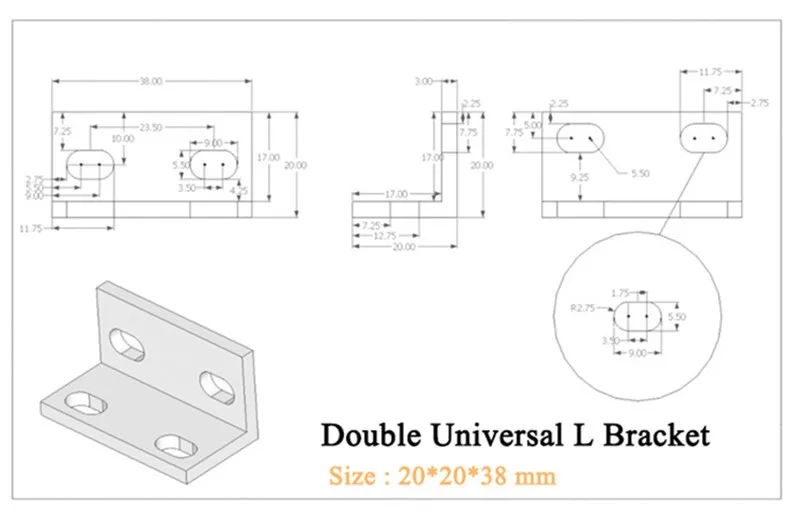 Алюминиевый двойной Универсальный L-образный кронштейн SEEJIE10pcs Openbuilds CNC для