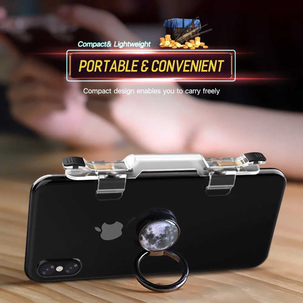 Игровой триггер для мобильного телефона ROCK для PUBG, джойстик, кнопка огня, Aim L1 R1, ключ L1R1, контроллер шутера для мобильных телефонов, игры на Android