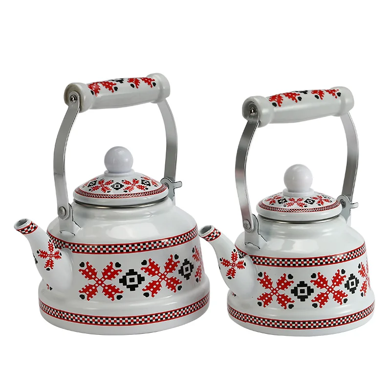 Эмалированный чайник с плетеным узором 2 5 л кофейник китайский традиционный