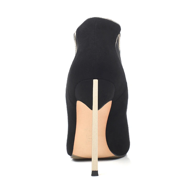 Женские ботинки на высоком каблуке 12 см с острым носком | Обувь