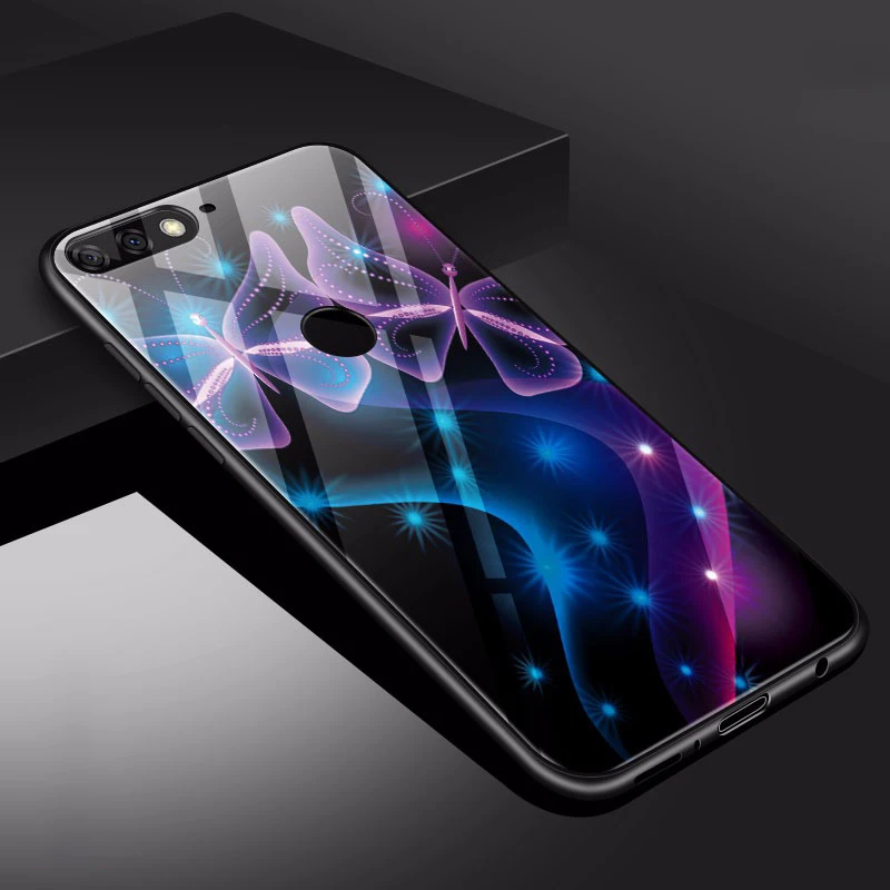 Для huawei P Smart чехол PSmart чехол из закаленного стекла для телефона черный чехол-бампер для huawei P Smart FIG-LX1 FIG-LX3 5,65"