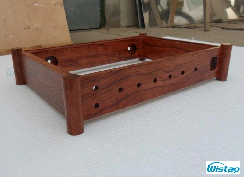 Деревянный корпус для трубного усилителя шасси 400x250x80 бразильское палисандр