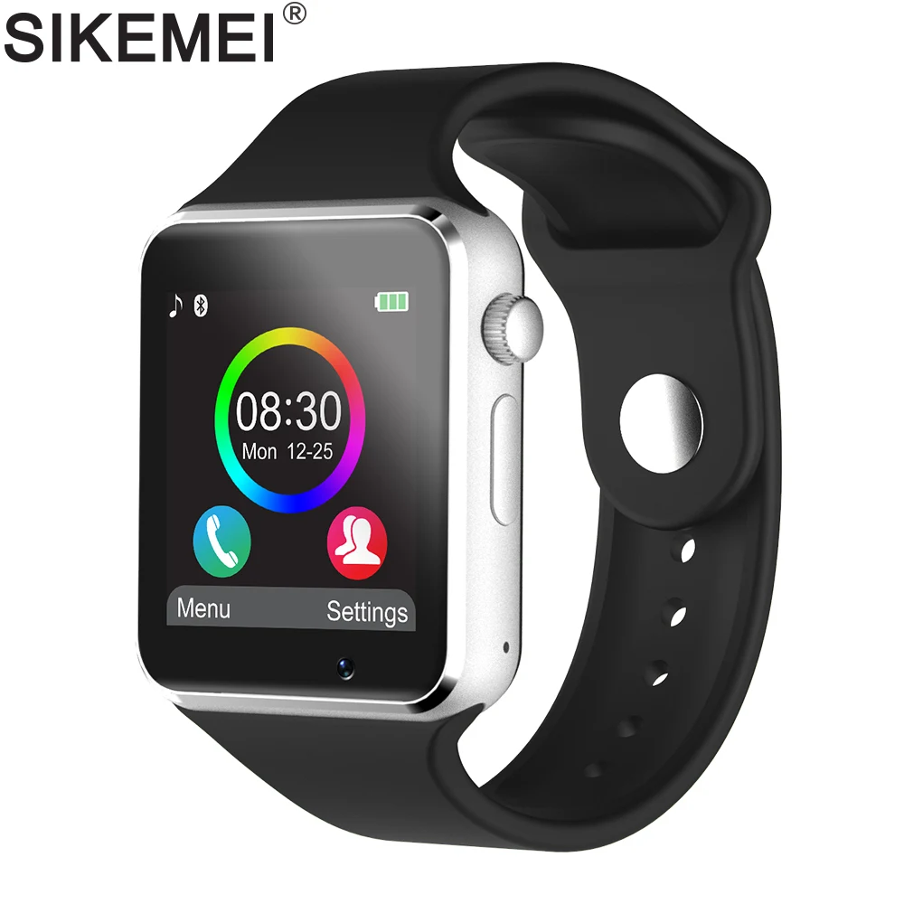 

SIKEMEI Bluetooth Smart Watch Smartwatch Phone with Pedometer Touch Screen Camera Support TF SIM Card for Android iOS Smartphone