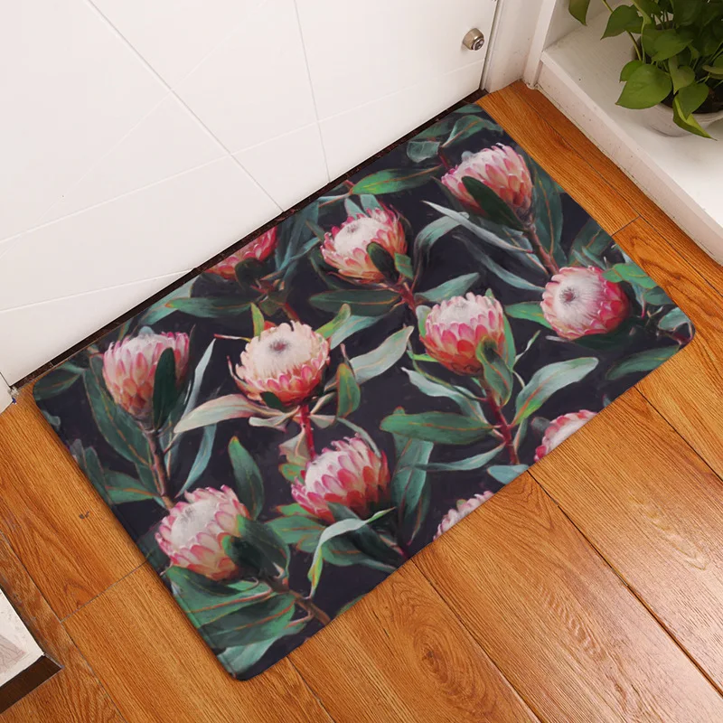 Коврик для ванной с цветочным принтом 50x80 см коврик туалета впитывающий душ