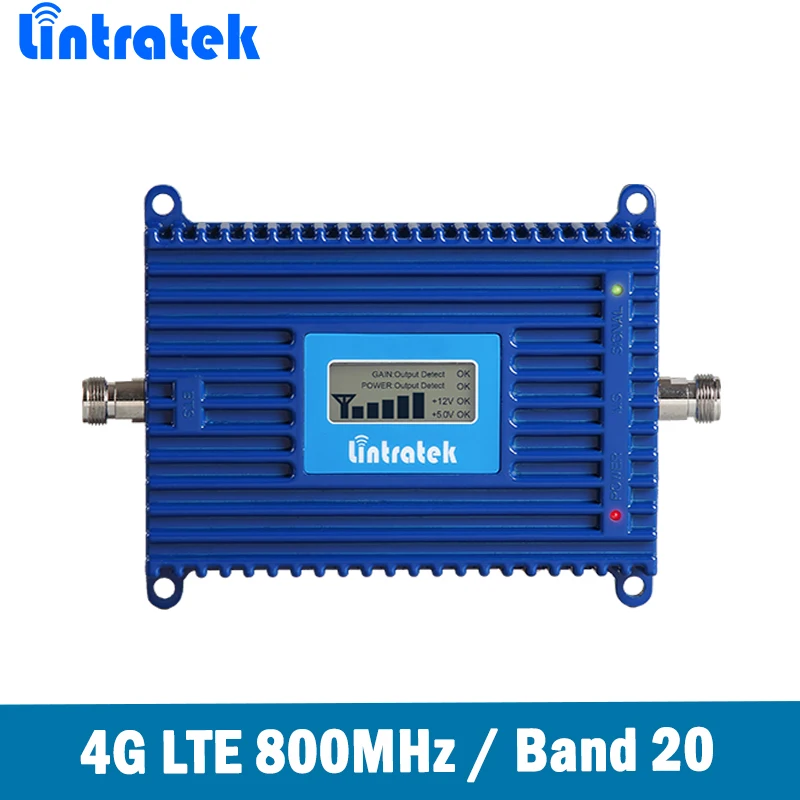 Усилитель сигнала Lintratek 70 дБ 4G LTE 800 МГц (Band 20) ретранслятор мобильного усилитель