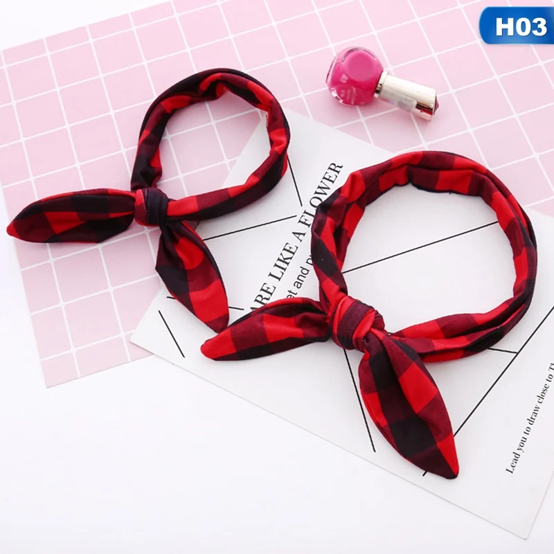 H03 2 шт./компл. милое модное платье с цветами для мамы в виде ушей кролика для детей резинки для волос, для мамы и дочки, от двух до пяти лет, Головные уборы аксессуары для волос - Цвет: H03