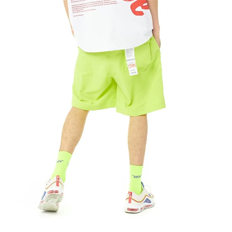 Fluo Neon Green Asymmetry Cool Summer Board Shorts Lightweight Skin | Мужская одежда