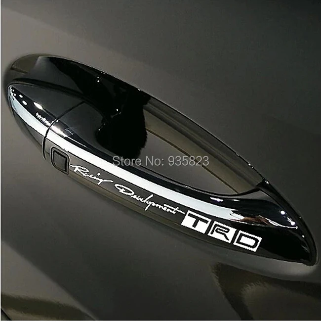 4 шт. светоотражающие наклейки автомобилей TRD клейкие двери автомобиля ручка