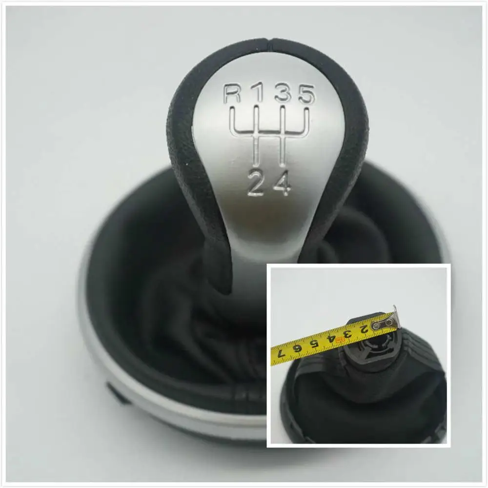 Для Skoda Fabia 2 2007 2008 2009 2010/Roomster 2006-2010 Новые 5 шт/упаковка, скорость Шестерни рукоятка рычага переключения передач с кожа гетры Щепка Кепки 5J0711113F - Название цвета: silver