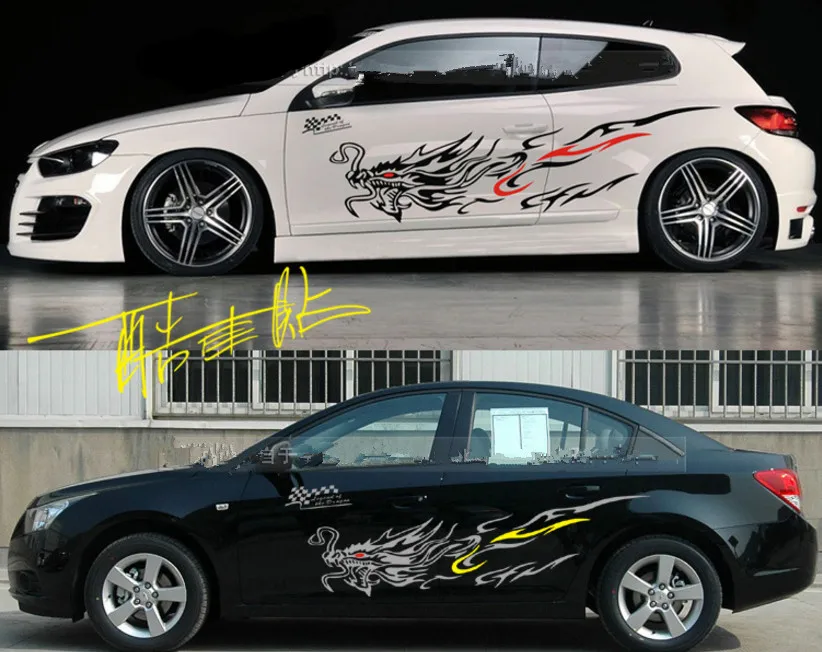 

Набор роскошных боковых наклеек из ПВХ с рисунком дракона тотема