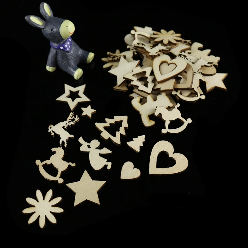 A Variety Of Styles Wooden Slices For Home Photo Ornament Wood DIY Accessories Embellishment for Art Handmade Crafts About 50pcs |