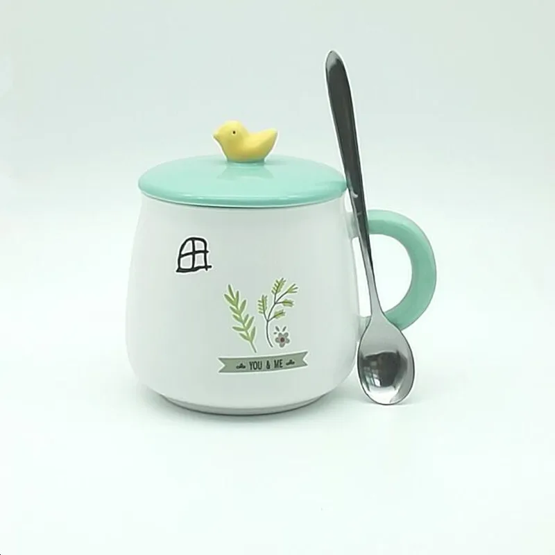 

New Cartoon Three Dimensional Bird Cup Ceramic Milk Coffee Cup for friend Gifts