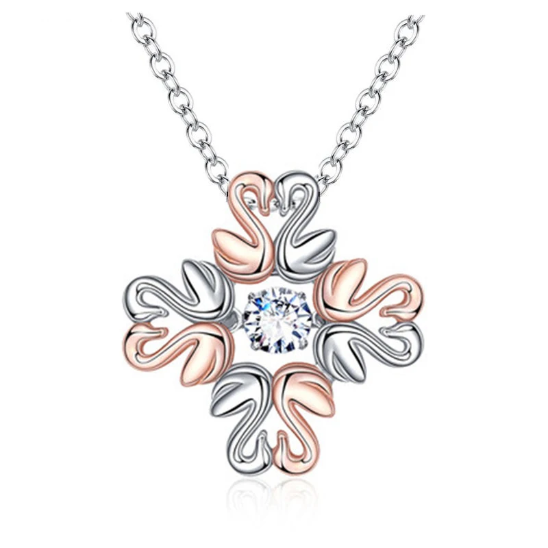 in pairs of swan Cross shape zircon hanging pendant necklace link Chain silver color for lovers | Украшения и аксессуары