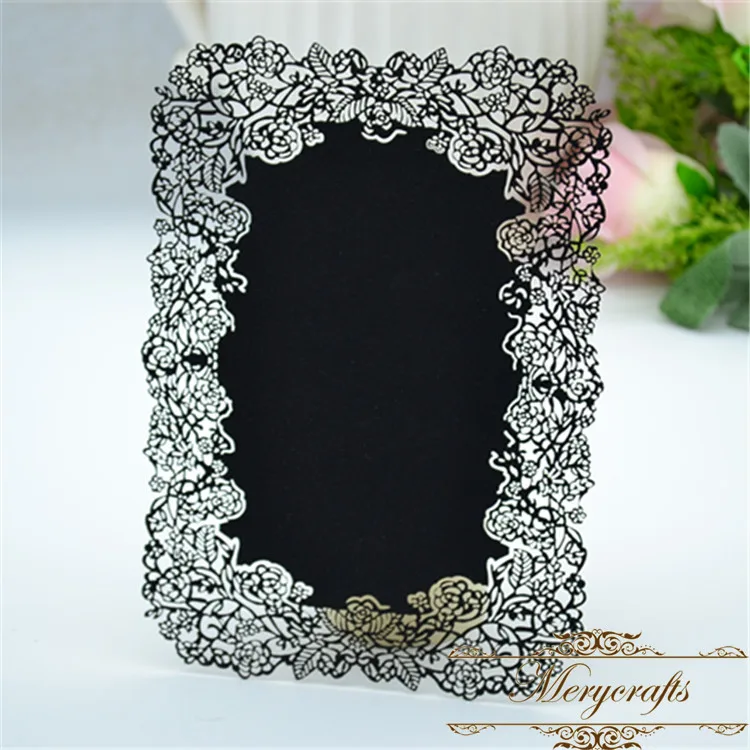 Свадебная фотобумага с цветочным дизайном черная пригласительная свадебная