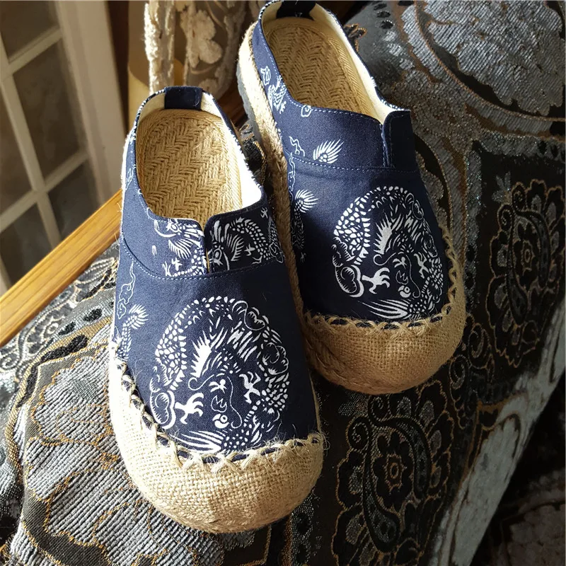 

omenw flat slippers breathable sandals handmade Hemp summer woman shoes chaussure femme big size