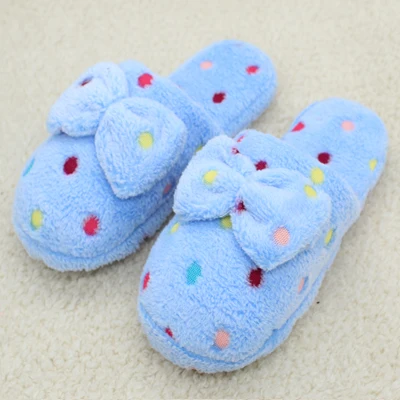 Небесно-голубой Домашние тапочки; Прямая поставка с фабрики; Pantufas; тапочки с большим бантом; женские зимние теплые тапочки из хлопчатобумажной ткани; домашняя обувь - Цвет: Небесно-голубой