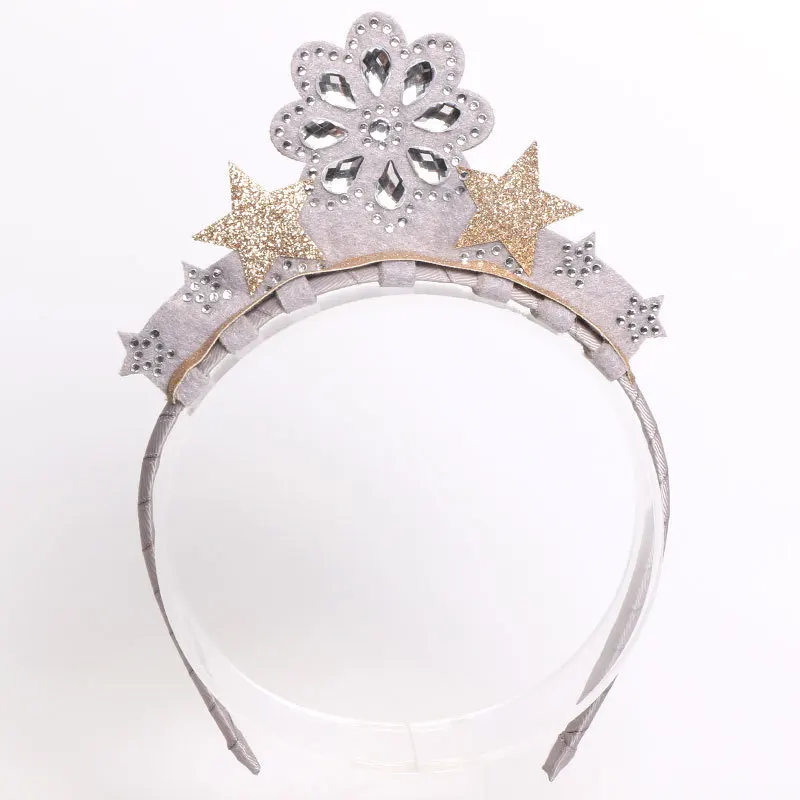 15 шт./лот серая корона принцессы ободок серебряный Тиара для волос кристалл