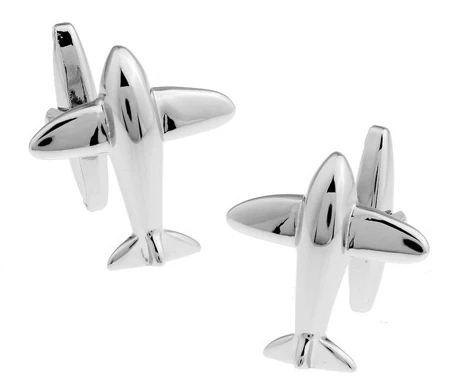 

New Arrival High Quality Gifts for Men Designer Cuff links Copper Material Silver Color Aircraft Design CuffLinks Free Shipping