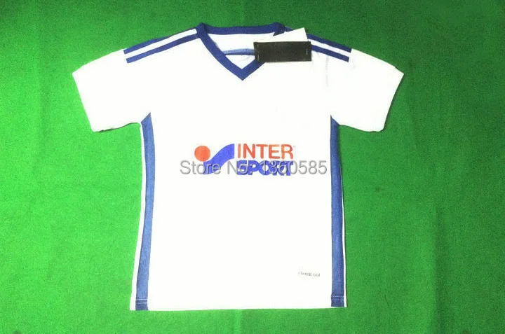 14 15 Olympique Child Jersey 2015 Drogba Claude Makelele Andre Gignac Ayew Marseille Uniform Football Shirt |