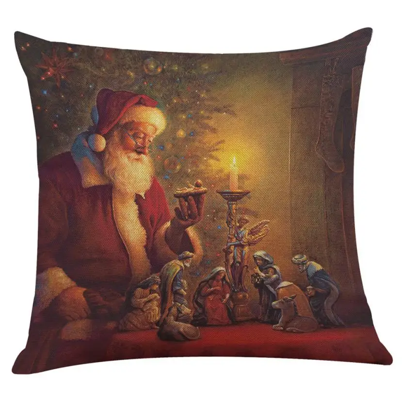 D Let It Snow Xmas Style Cushion Cover Merry Christmas! Santa Claus Socks Balloon Home Decorative Pillows Cover Nordic 806 - Цвет: D