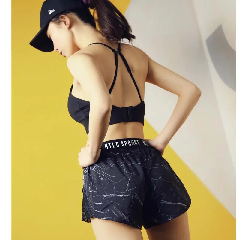 Новые спортивные женские шорты для йоги сексуальные с принтом фитнеса