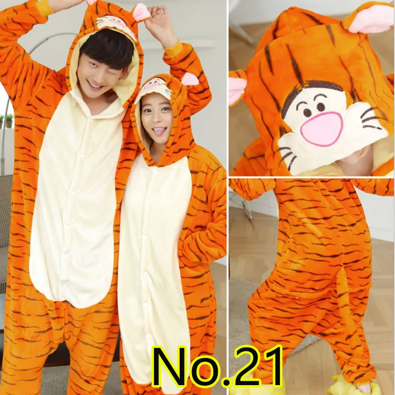 Женская домашняя одежда для сна Tigger Adulto теплая Пижама кигуруми большого размера