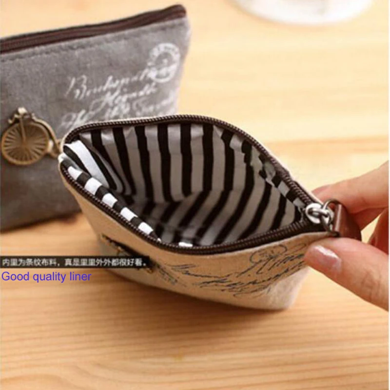 Милый льняной чехол карандаш 1 шт. милая башня велосипед белая серая монета