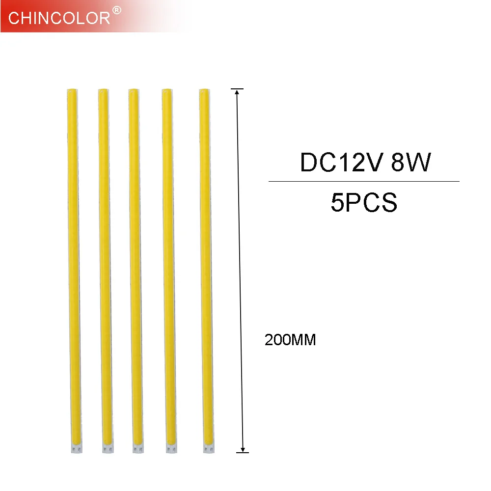 

5 шт. Cob светодиодный источник света чип полоса DC12V 8 Вт Flip Tube 200 мм жесткий бар машина лодка свет DIY освещение проект теплый белый новый JQ