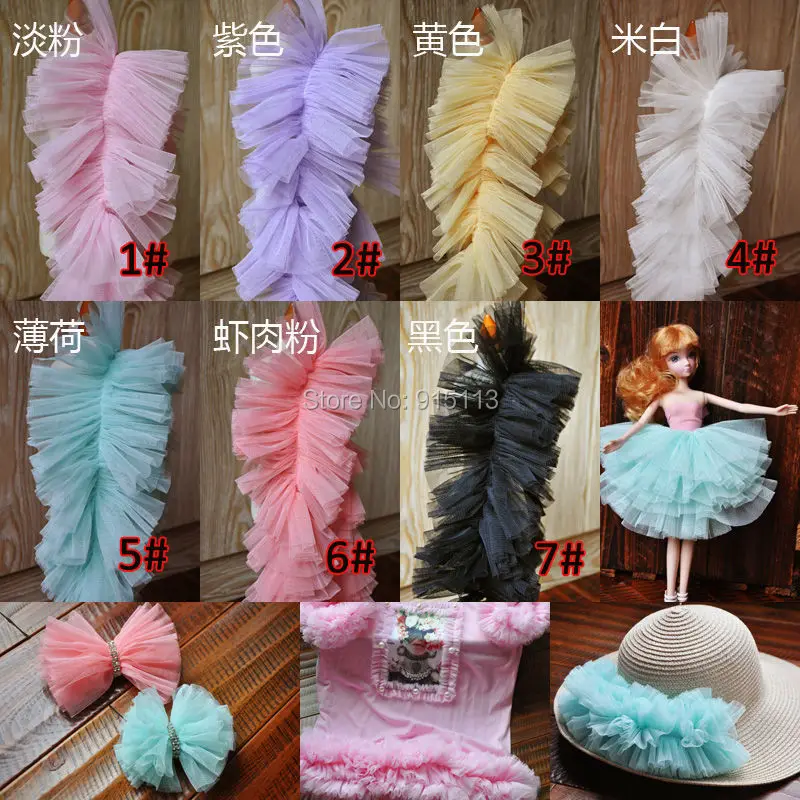 

3Yards(10Yards) 9cm Fold Mesh Lace Ribbon DIY Clothing Needlework Sewing Accessories Skirt Ruffle Decoration Dress Material 560