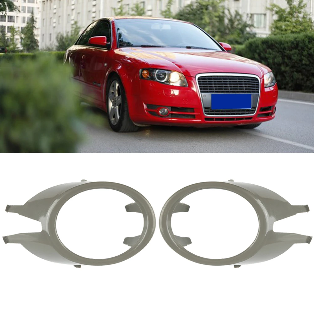 

Car Accessories Front Fog Lamp Cover Tail Fog Light Cover Trim For Audi A4 B7 04-08 Plastic 2pcs Light Frames car styling