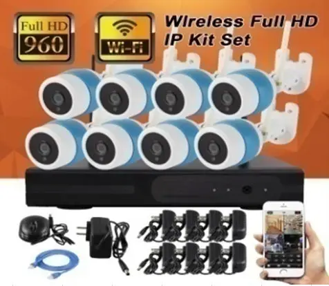 Yobangsecurity 8ch Беспроводной NVR комплект 960 P 1.3mp WI-FI CCTV Системы ИК Главная Безопасность