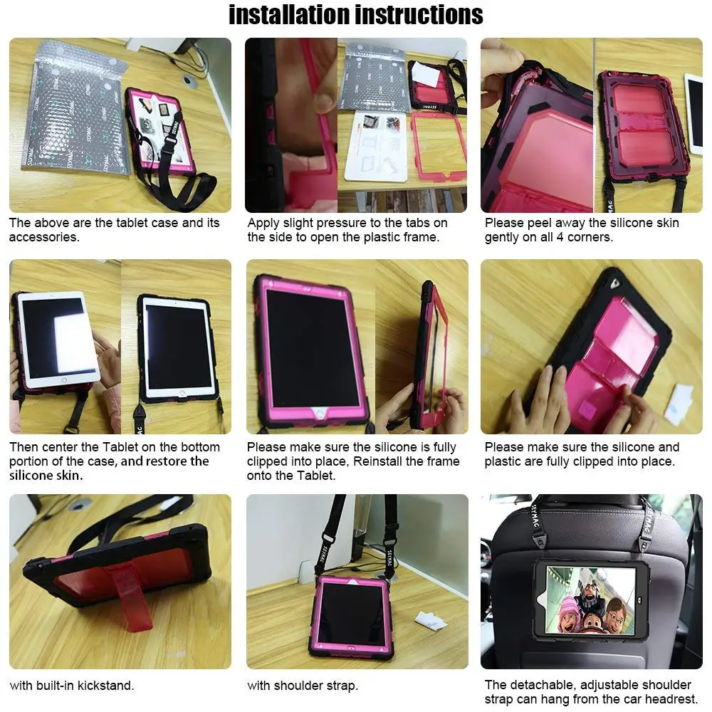 Чехол для планшета, для iPad Air 2, сверхмощный ПК, Прочный Гибридный чехол-подставка для iPad Air 2, iPad 9,7,,, чехол, Coque