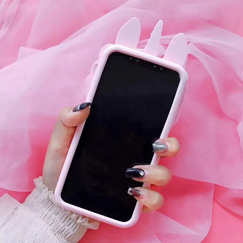 Чехол для iPhone 5S 6 6S 7 8 Plus X мягкий силиконовый чехол телефона с 3D рисунком единорога
