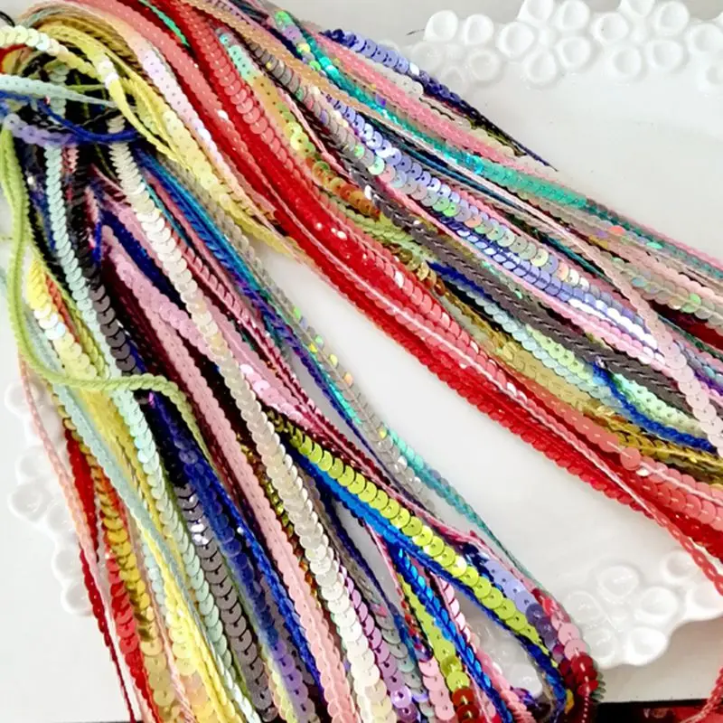 Блестящая кружевная ткань с блестками 30 метров