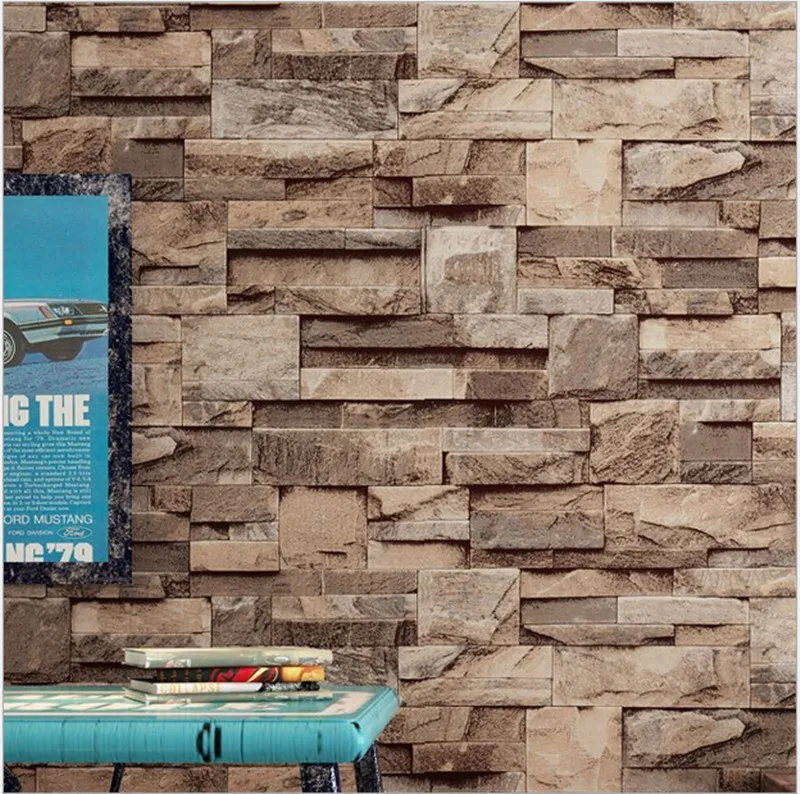 Винтажный многослойный кирпич 3D каменная настенная бумага водонепроницаемый