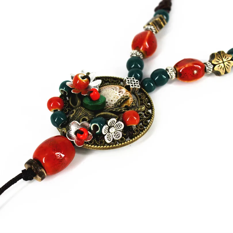 Животного Дизайн Цепочки и ожерелья яркие женские Керамика кулон Медь Запчасти